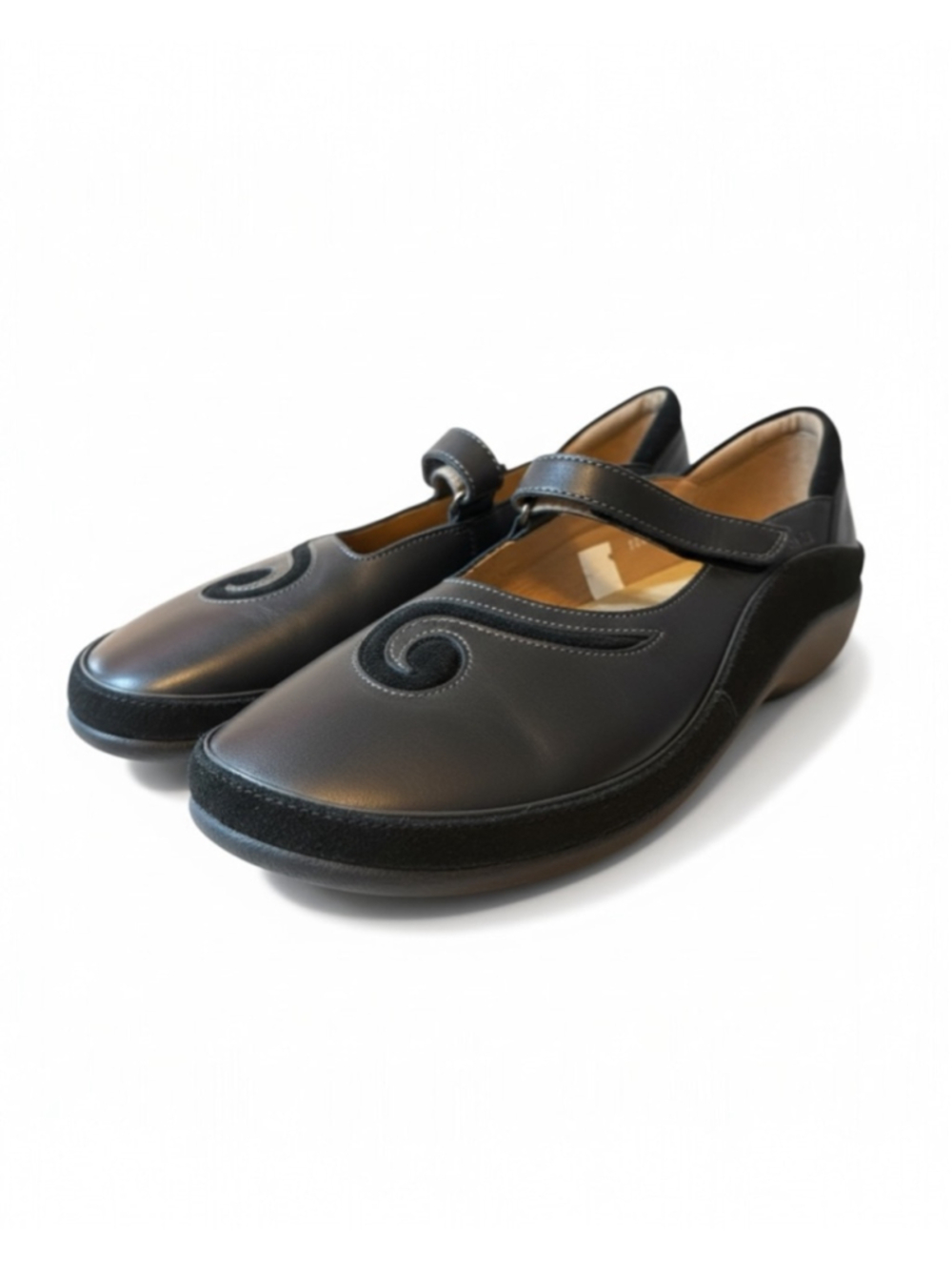 Naot Matai Mary Jane Flats, EU 40 Black Leather Comfort Orthotic
